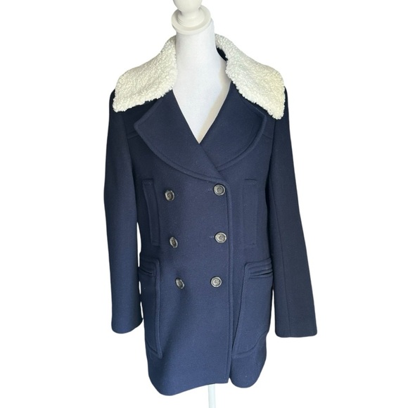 J. Crew - Peacoat in Italian Stadium Cloth Wool Coat Sz 6 - Picture 1 of 10